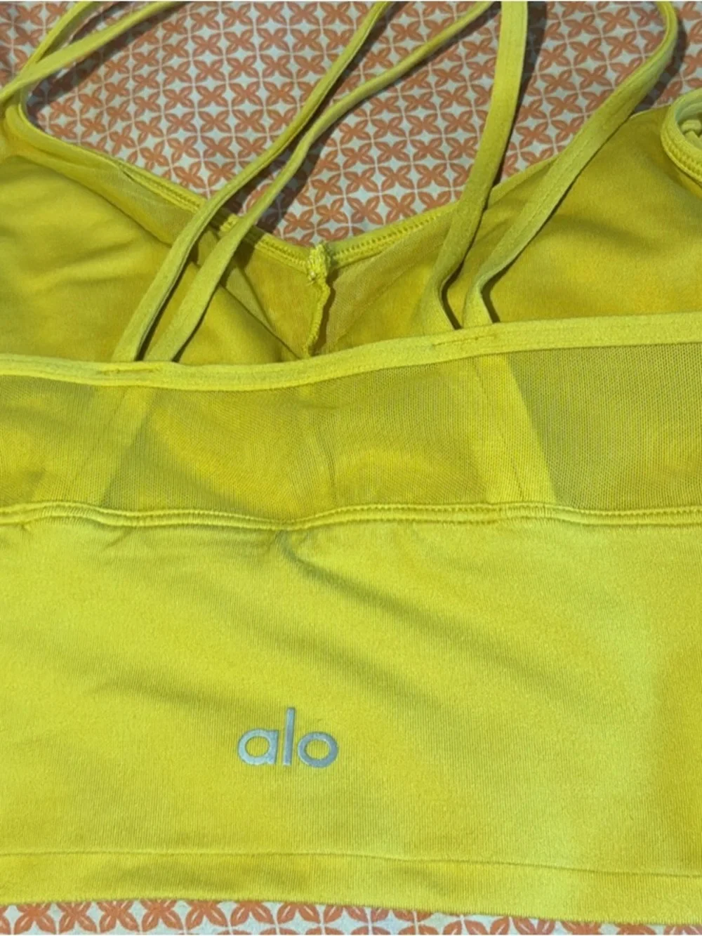 ALO Yoga Yellow Strappy Sports Bra Tank